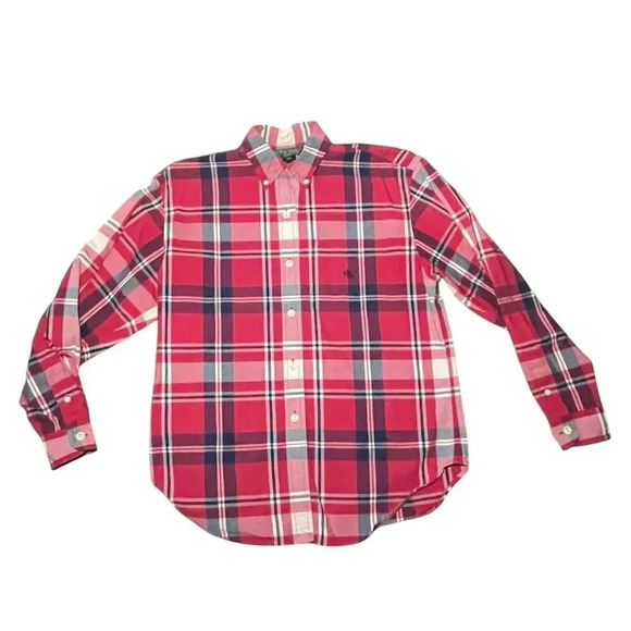 Lauren Ralph Lauren Women's Plaid Button-Up Shirt Small Petites Multicolor - Picture 1 of 7